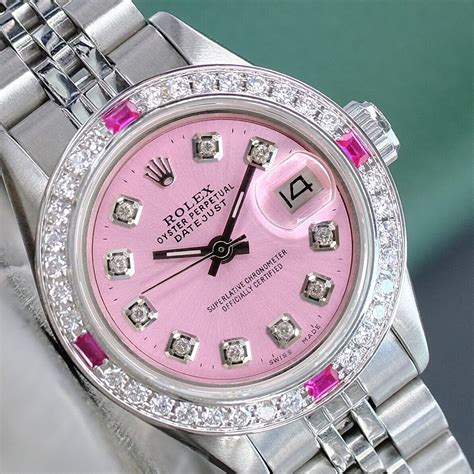 pink face watch rolex|women's pink face rolex.